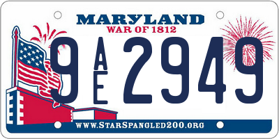 MD license plate 9AE2949