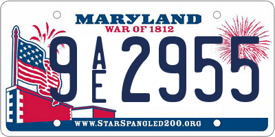 MD license plate 9AE2955