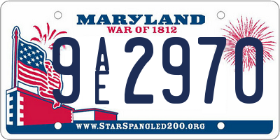 MD license plate 9AE2970