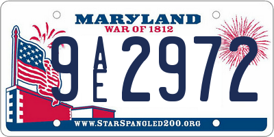 MD license plate 9AE2972