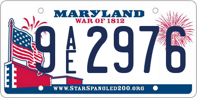 MD license plate 9AE2976