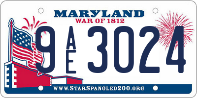 MD license plate 9AE3024