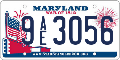 MD license plate 9AE3056