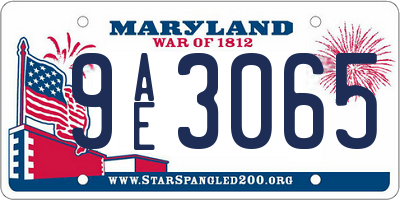 MD license plate 9AE3065