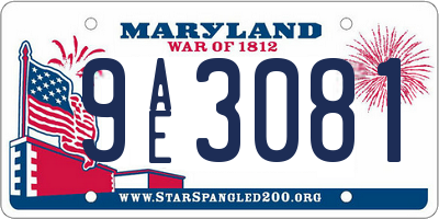 MD license plate 9AE3081