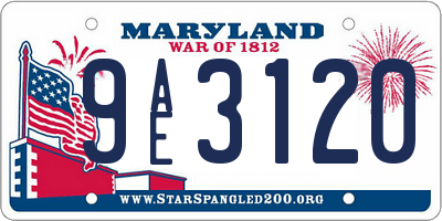 MD license plate 9AE3120