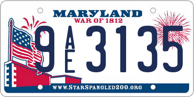 MD license plate 9AE3135