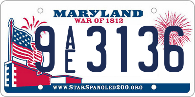 MD license plate 9AE3136