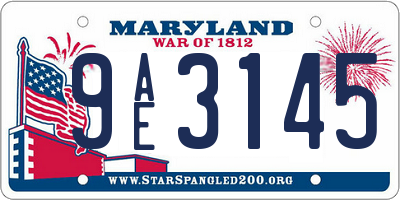MD license plate 9AE3145