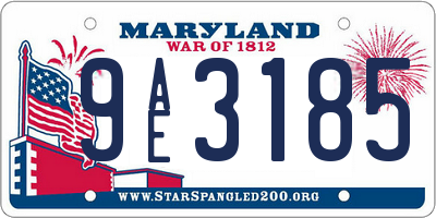 MD license plate 9AE3185