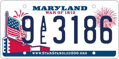 MD license plate 9AE3186