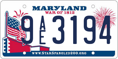 MD license plate 9AE3194