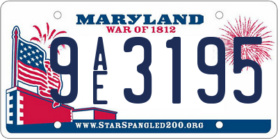 MD license plate 9AE3195
