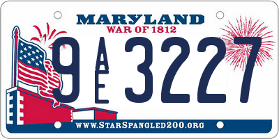 MD license plate 9AE3227