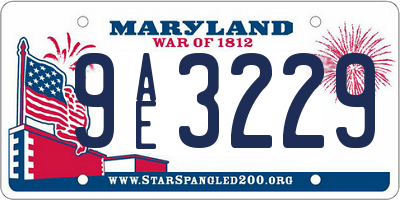 MD license plate 9AE3229