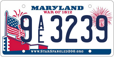 MD license plate 9AE3239