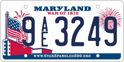 MD license plate 9AE3249
