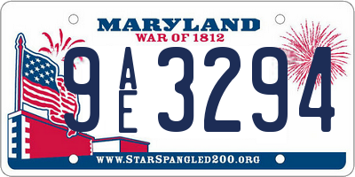 MD license plate 9AE3294