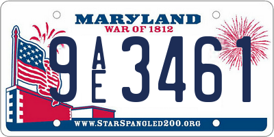 MD license plate 9AE3461