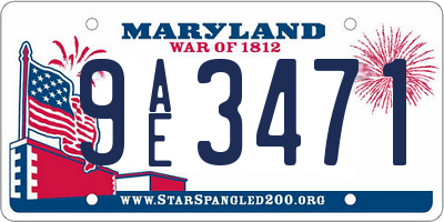 MD license plate 9AE3471