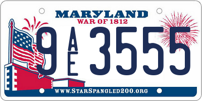 MD license plate 9AE3555
