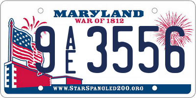 MD license plate 9AE3556
