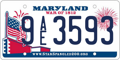 MD license plate 9AE3593
