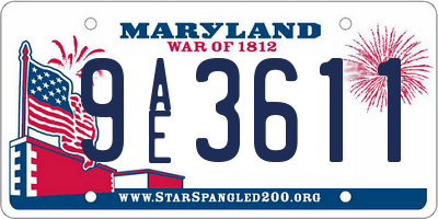 MD license plate 9AE3611