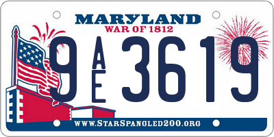 MD license plate 9AE3619