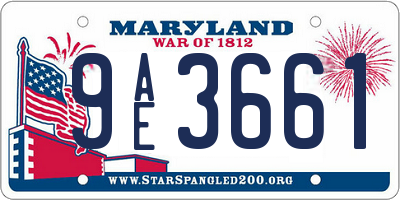 MD license plate 9AE3661