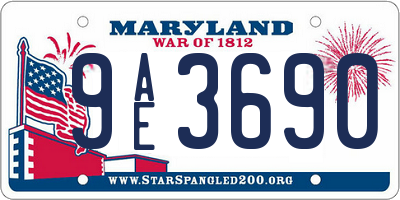 MD license plate 9AE3690