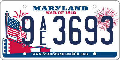 MD license plate 9AE3693