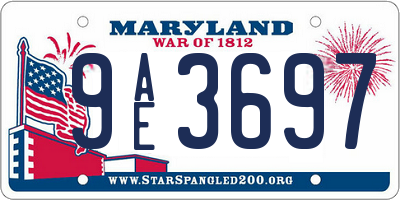 MD license plate 9AE3697