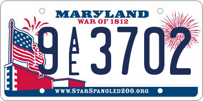 MD license plate 9AE3702