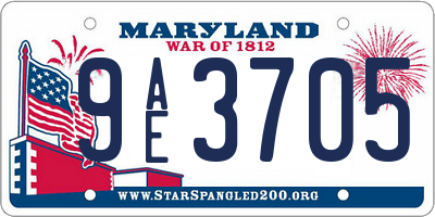MD license plate 9AE3705