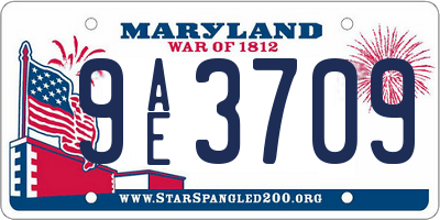 MD license plate 9AE3709