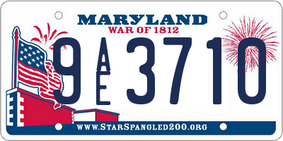 MD license plate 9AE3710