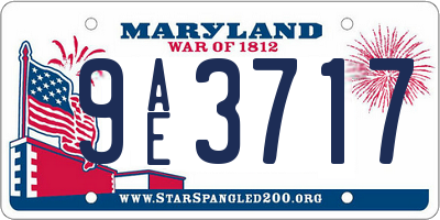 MD license plate 9AE3717