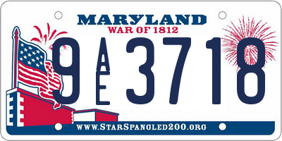 MD license plate 9AE3718