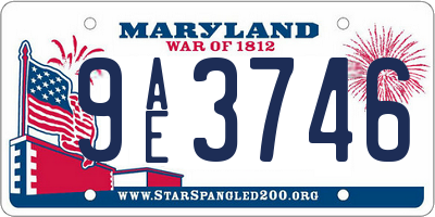 MD license plate 9AE3746