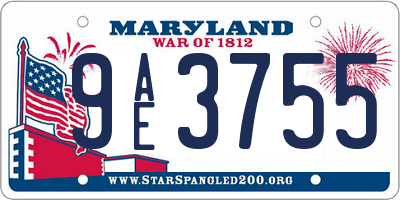 MD license plate 9AE3755