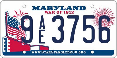 MD license plate 9AE3756