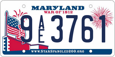 MD license plate 9AE3761