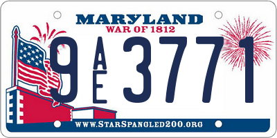 MD license plate 9AE3771