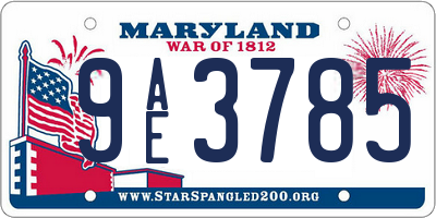 MD license plate 9AE3785