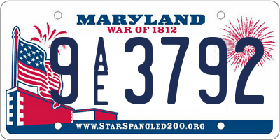 MD license plate 9AE3792