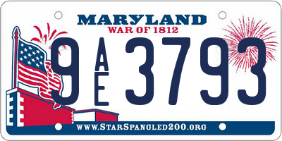 MD license plate 9AE3793