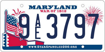 MD license plate 9AE3797