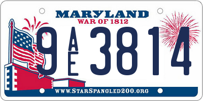 MD license plate 9AE3814
