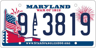 MD license plate 9AE3819